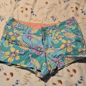 Lilly Pulitzer High Waist Blue and Pink Shorts